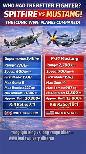 Spitfire vs P-51 Mustang: Which WWII Fighter Was Better?