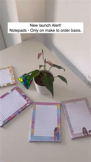 Colorful Creation on Instagram: "✨ New Launch Alert ✨ Introducing 4 brand new notepad designs — thoughtfully created for your everyday lists, notes & ideas. 📝 Set of 2 💰 ₹350 only + shipping 🎨 Available in 4 beautiful designs 🛒 Make-to-order Which design are you picking first? 👀💭 DM to order 💌 #reels #reelitfeelit #reelsinstagram #instareels #reelsindia #stationerylover #stationeryaddict indianstationery #notepadlove"