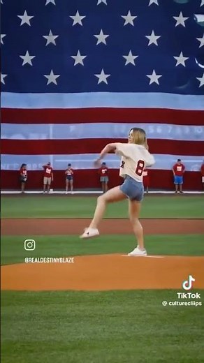 Sydney Sweeney throwing out the first pitch at the redox game.