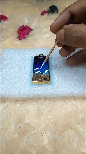 Making Ocean Wave Resin Pendant | Necklace with Real Sand | Unique Beach Theme Jewelry | #pendant