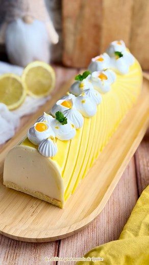 Montage et finition de la Bûche au citron Meringué dans le Moule Bûche muni de son Tapis décors soleil levant @guydemarle la recette arrive très vite, restez connectés. #bûchedenoël #citronmeringué #mouleguydemarle #mouleohra | Les délices gourmands de Louise