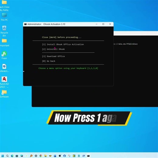 Activate Windows& MS Office by CMD🔥#TechClinicByRafiq #WindowsTips #TechTips #LaptopTips#PCFix
