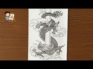 Vẽ con rồng / Vẽ rồng cuốn cột / Vẽ rồng / How to Drawing a Dragon