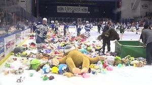 Live your life like Shawn Element belly flopping onto a giant stuffed sloth 💯 | Syracuse Crunch