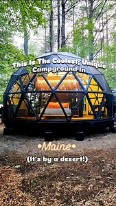 Did You Know That You Can Go Glamping By A Desert In Maine??? Welcome To The Campground At The Desert Of Maine!!! @desertofmaine Save ⏬️ • Location: Freeport, Maine @desertofmaine • Accommodations: Glamping Tents, A-frames, Domes, Cabins And More! • Open May- The End Of October: Please check the website for all details • The Campground has a 24-7 self-serve camp store, bathhouse, games, and fire pits at the sites • The Desert Of Maine is steps away! This is such a fun area to explore... and very