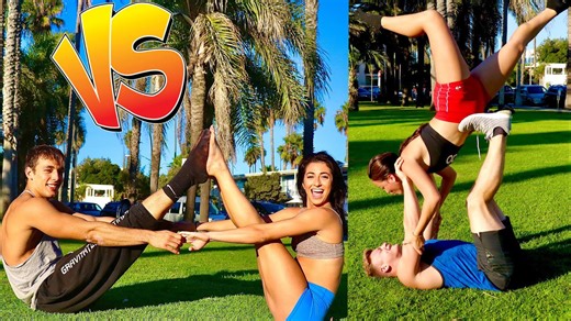 Couples Try Yoga Poses for Balance and Connection