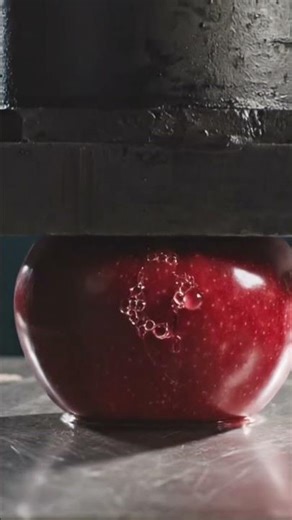 "Crushing an Apple with 100 Tons of Hydraulic Pressure!"