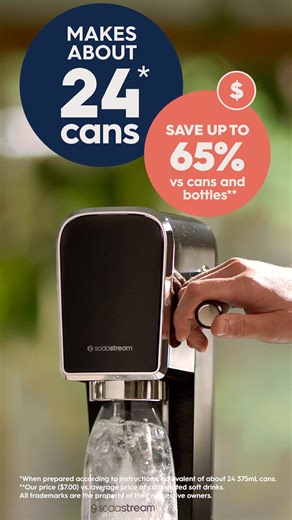 Enjoy better value and save up to 65%*, with drinks on demand by SodaStream. *Our price ($7.00) vs. average price of carbonated soft drinks | SodaStream Australia | Facebook