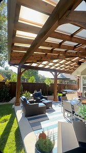 Western Red Cedar. BIG timber. SkyLift Roof Risers. SkyPoly Hercules SEE THROUGH roof!! TEXT ME - 972-342-1645 ONLY THE VERY BEST ALLOWED!!!!! We AINT THE CHEAP GUYS!!!!! #pergola #patiocover #pergoladesign #skypoly | Cover Your Pergola