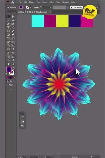 Draw A Flower Vector Art For Beginners By Adobe Illustrator 🔥🔥 #adobeillustrator #graphicdesign #fyp #design #logo