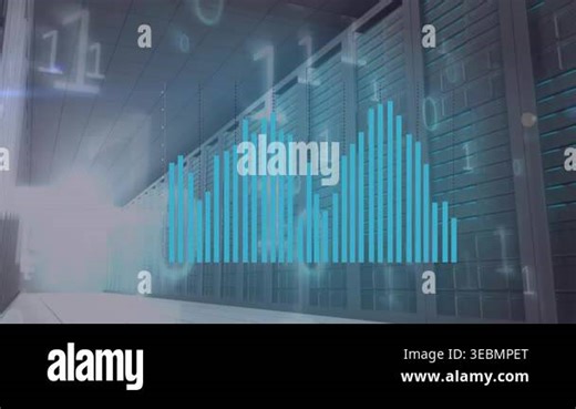 Animation of binary coding and statistical data processing against computer server room. Global networking and business data storage technology concept Stock Video Footage - Alamy