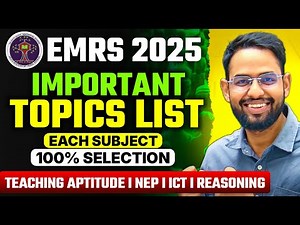 EMRS 2025: All Important Topics from Each Subject