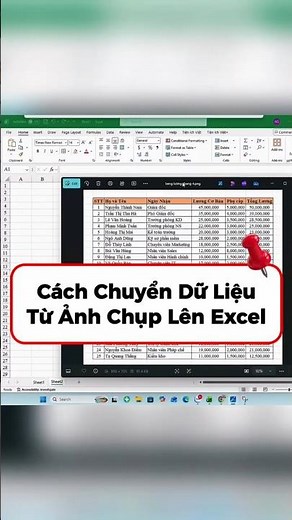 Excel cơ bản - Cách chuyển dữ liệu từ ảnh chụp lên Excel #excel #exceltips #exceltricks