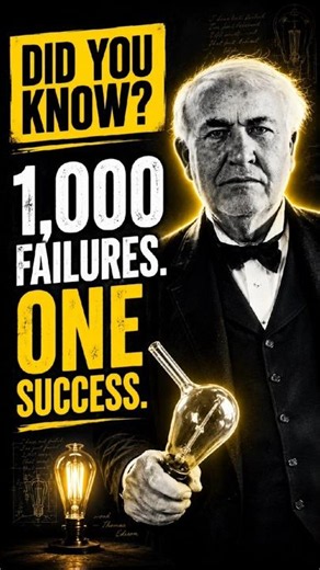 1,000 Failures, One Success #didyouknow #historyfacts #ThomasEdison #shortvideo