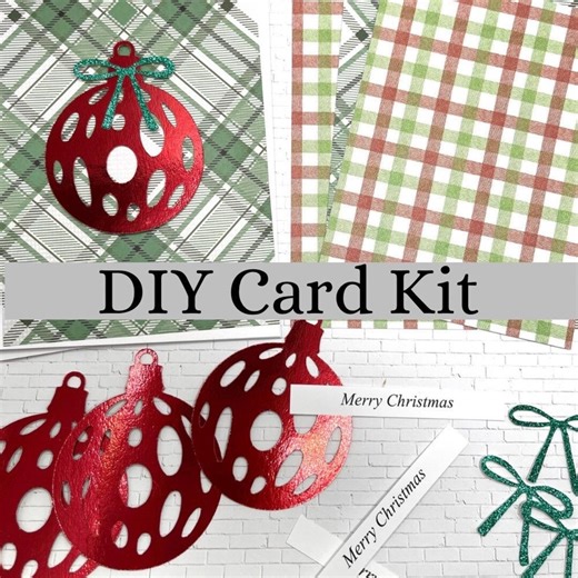 DIY Christmas Card Kit 4 Cards Make Your Own Holiday Greeting Cards Christmas Ornament A2 Creative Card Kit - Etsy