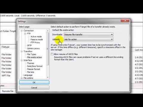 Resume file interruption transfer with Filezilla