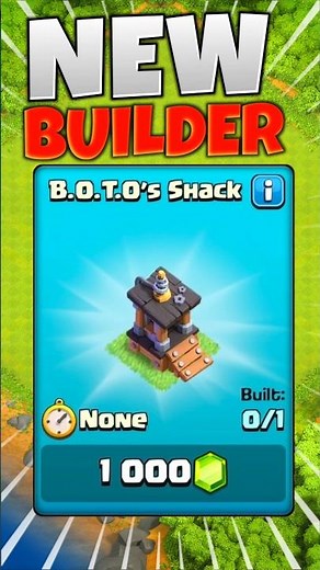 NEW B.O.T.O's SHACK BUILDER DETAILS IN CLASH OF CLANS! #clashofclans #shorts