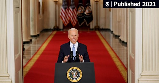 Biden Defends Afghan Pullout and Declares an End to Nation-Building