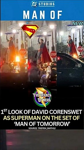 First look of david cornswet as superman from man of Tommorow and lex luthor war armour