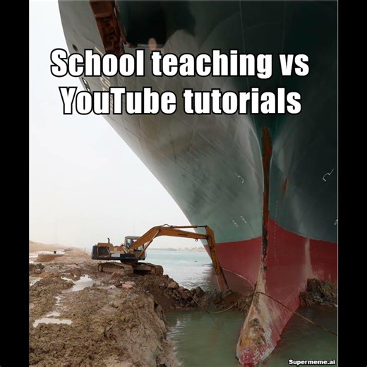 School teaching vs YouTube tutorials #memes #helpmemakethismakesense #funny #pov #jokes
