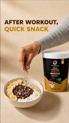 Quick Post-Workout Snack with Fit Muscles High Protein Peanut Butter