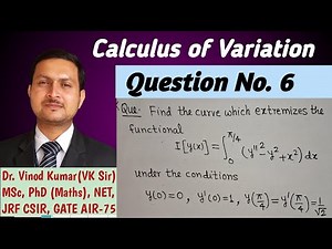 Calculus of Variation | Question No.6 | Functional Depend on Higher Order Derivatives vkmpoint Euler