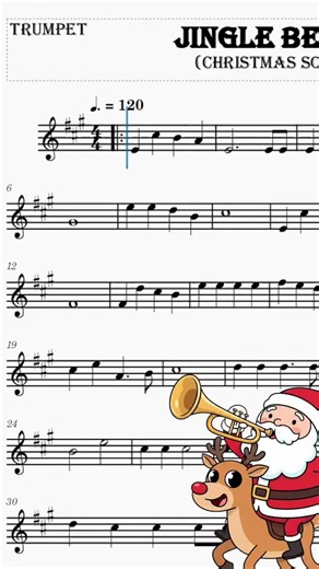 Trompete Solista on Instagram: "Jingle Bells (Christmas Song), For Trumpet! 🎺🎶🧑🏻‍🎄🎄 #musica #score #solo #trumpet #partituras #trompete #viral_video #trumpetplayer #jazz #banda #music #partitura #sheetmusic #composer #solo #christmas #song #natal"