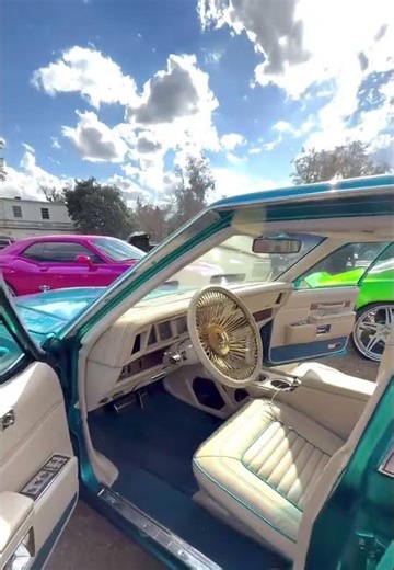 Candy Teal Chevy Box on Gold 24's Daytons