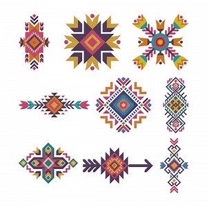 Aztec Geometric Machine Embroidery Bundle, 9 Tribal Folk Designs Instant Download - Etsy