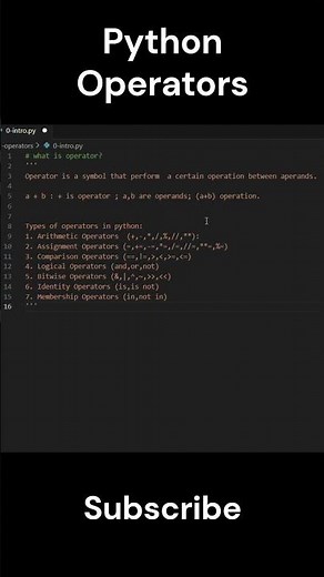 Python Operators Explained in 30 Seconds 🔥 | Beginners Must Watch #python #viral #codewithme #coding