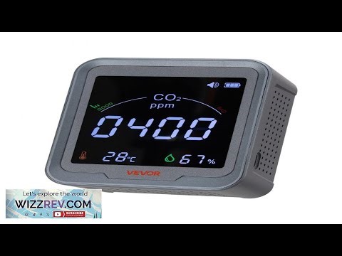 VEVOR Carbon Dioxide Monitor CO2 Controller with Temperature and Humidity Display 15ft