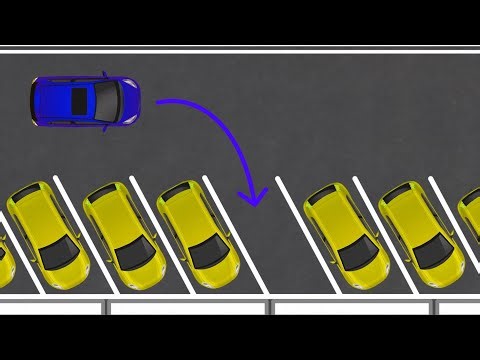Schrägparken. Vereinfachte Animation.