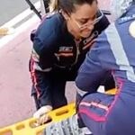 Nasty injury after crash