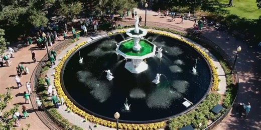 Forsyth Park fountain, milkshake and City of Savannah turning green Friday ahead of St. Patrick’s Day