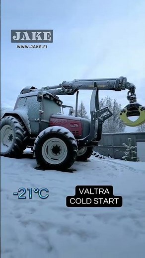 -21° C Cold Start - Valmet 6750Hi with Palms 5.85 Crane