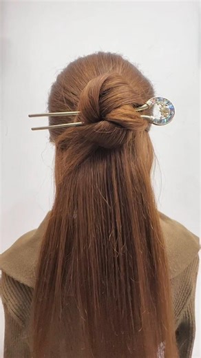 Simple & Beautiful Chinese Half-Up Hairstyle 🌸 Easy Hair Tutorial