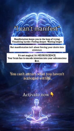 The Neuro-Cosmic Web© on Instagram: "Comment “EMERGE”. Most people skip straight to attraction (visualizing outcomes) without creating internal activation first. What activation is (Neuroscience): Your brain operates through prediction loops—it generates expectations, tests them through action, and updates based on feedback. For manifestation to work, your subconscious must encode the intention as a viable prediction. Not a hope. A neurological pattern your brain recognizes as real. How to activ