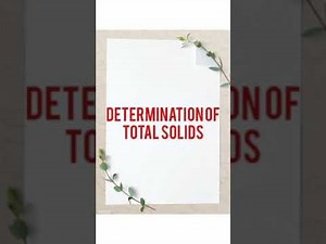 EXPERIMENT--Total Solids In Water