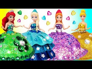 DIY Making Sparkle Play Doh Dresses for Disney Princesses