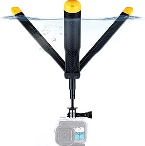 4 in 1 Floating Selfie Stick for GoPro Hero 13 12 11 10 9 8 7 6 5 4 3 Mini Max Fusion Session, SJCAM, AKASO Action Camera, Extendable Tripod Stand, Waterproof Pole Monopod Hand Grip
