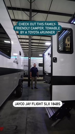 Introducing the 2024 Jayco Jay Flight SLX 184BS – the perfect blend of comfort and convenience. With spacious interiors, a fully-equipped kitchen, comfy sleeping spaces, and modern bathroom amenities, this RV is designed for unforgettable road trips. What's more, it's easily towable by a Toyota 4Runner! Don't miss your chance to explore this and other 2024 models at our TerryTown showroom. Visit us today to discover your dream RV! #camperlife#camperlifestyle#campertour#4runner#4runnernation#4run