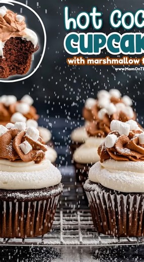 1K views | All the flavors of a warm mug of hot cocoa… in cupcake form! ☕癩療 These Hot Cocoa Cupcakes are the perfect cozy dessert for the holidays! Festive and fun!  | Easy Recipes | Facebook