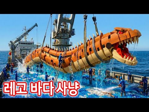 낚시와 요리 HUGE 레고 Moray Eel 🌊💖 ASMR 심해 괴물 절단 챌린지 IRL ✨ Lego Ocean Chef