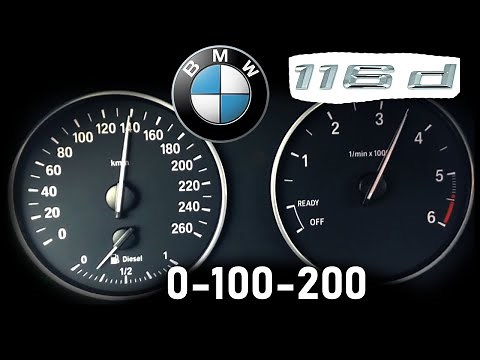 2014 BMW 116D I 116 HP Acceleration 0-100 km/h & 0-200 km/h (TEST)