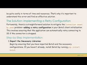 Resolving Connection reset by peer Issues in Boto3 Streaming with S3