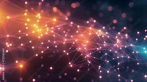 Abstract digital background of points and lines. Glowing plexus. Big data. Network or connection. Abstract technology science background.