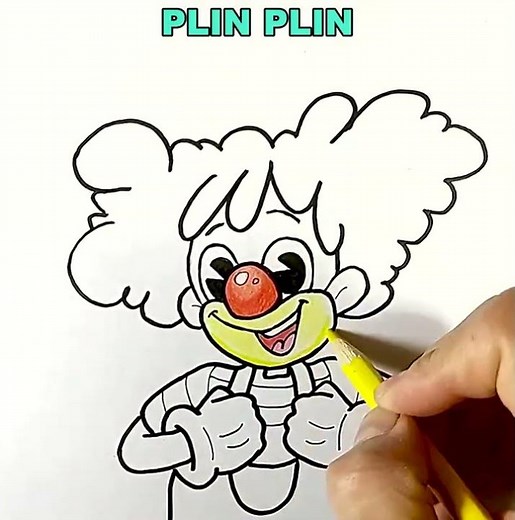 We draw and color Plin Plin the Clown from Toy Singing | Drawings for children