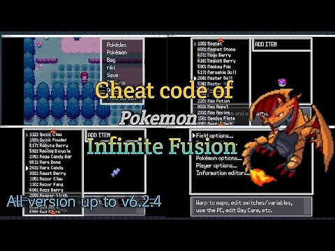Cheat codes of Pokemon Infinite Fusion [ All version]