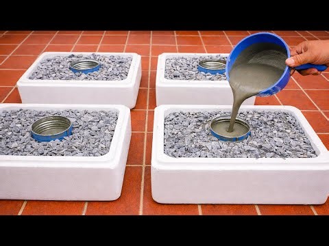 Pour cement into a Styrofoam container - you'll be surprised by the results I create