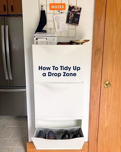 62K views · 128 reactions | You know that spot where you unload everything as soon as you walk in the door? That’s a drop zone, and, yes, there are ways to organize it. | Public Storage | Facebook